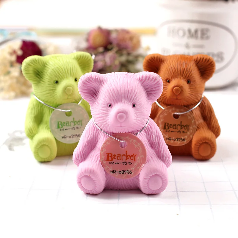 

Korea Creative Stationery Cute Small Bear Shape Pencil Eraser For Kids School Gift Toy Practical Simple Pencil Sharpener
