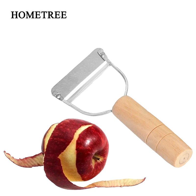 

HOMETREE 1Pcs Vegetable Grater Fruits Peeler Zesters Peel Remover With Wooden Handle Apple Cucumber Potato Kitchen Gadgets H855