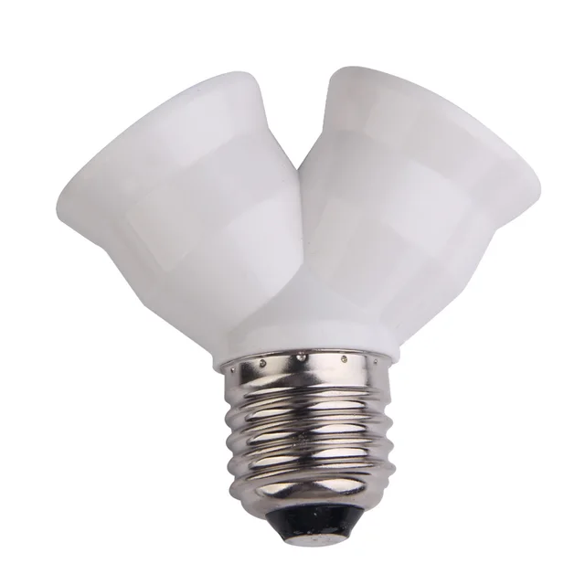 E27 Socket Base Extend Splitter Plug Lampholder Bulb Holder Dual E27 Socket Base Extend Splitter Plug Lampholder Bulb Holder Dual Double Halogen Light Lamp Copper Contact