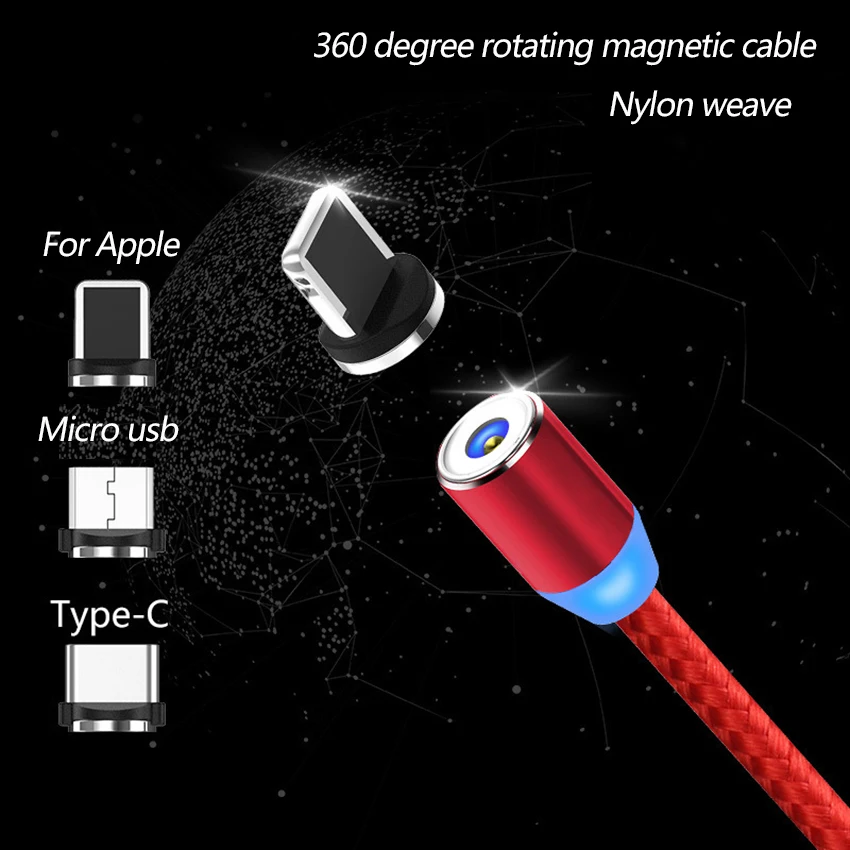 CHOETECH Магнитный зарядный Micro USB мобильный телефон 1 м кабель type c для iphone samsung xiaomi