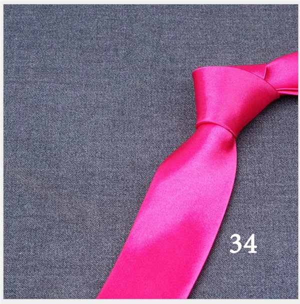 Новое поступление, 8 см, однотонные деловые галстуки ручной работы, роскошные гладкие атласные мужские галстуки, однотонные официальные темно-синие розовые свадебные галстуки - Цвет: 34