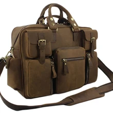 Винтажная мужская кожаная сумка-мессенджер Crazy Horse, кожаная сумка на плечо, мужская сумка через плечо, большой портфель, мужская сумка, большая сумка