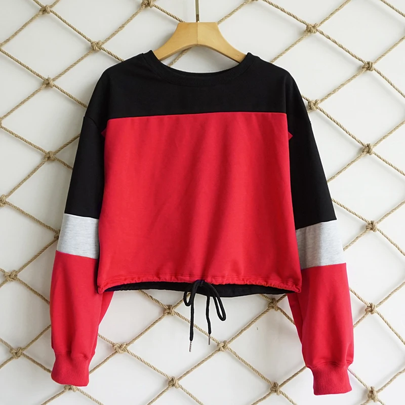 Спортивные Топы И пуловеры хип-хоп уличные свитера для скейтборда для женщин Полосатый спортивный костюм повседневная спортивная одежда - Цвет: red