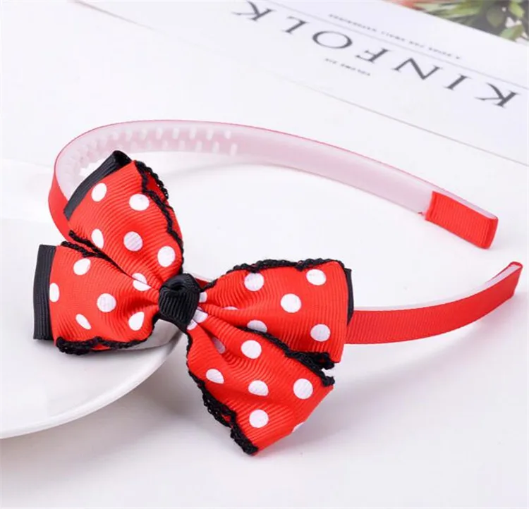 Девушки Дети Multil Цвета бантом Hairbands горошек с цветочным принтом лента повязка на