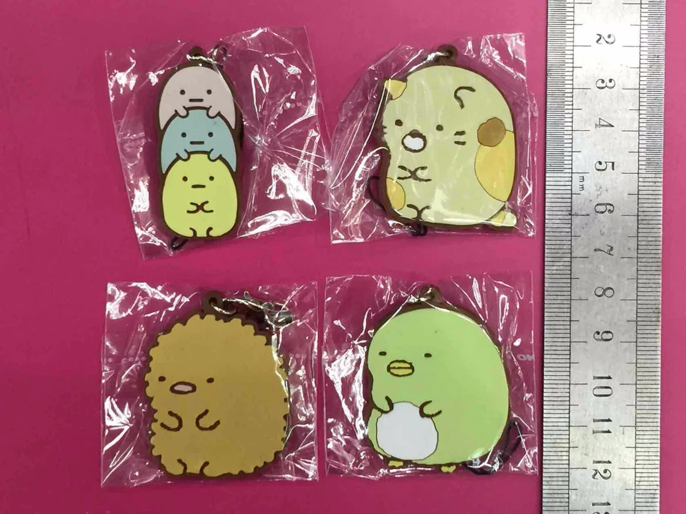 G480 4pcslot san-x Original Japanese anime figure rubber Silicone sweet smell mobile phone charms keychain strap
