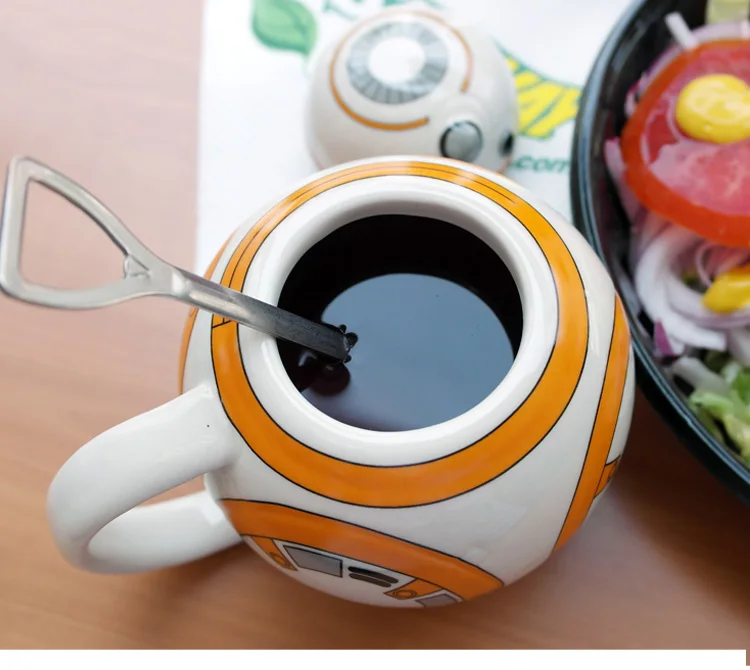 OUSSIRRRO Star Wars кружка BB8 C-3PO 3D чашка для кофейных напитков с крышкой с ложкой высокотемпературное производство керамики детский подарок