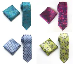 Новый Шелковый галстук 8 см галстук для мужчин носовой платок и человек Corbatas Hombre сливы цветочный свадебный Homme
