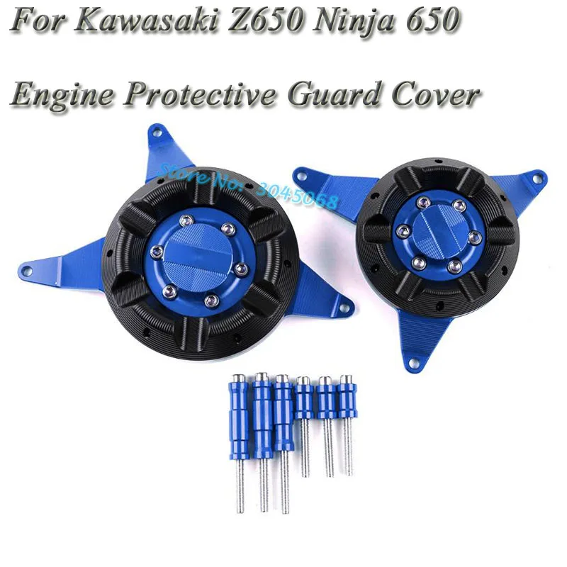Для Kawasaki Z650 Ninja 650 аксессуары для мотоциклов CNC алюминиевый Двигатель статора Защитная крышка левый и правый набор украшения - Цвет: Синий