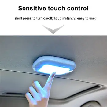 

Universal LED Car Reading Light USB Rechargeable White/Blue Interior Roof Doom Lamp Magnetic LED Car Styling Night Light for Car