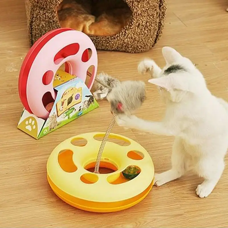 Hot Sale New Creative Pet Kettle Cat Toy Spring Mice Crazy Amusement
