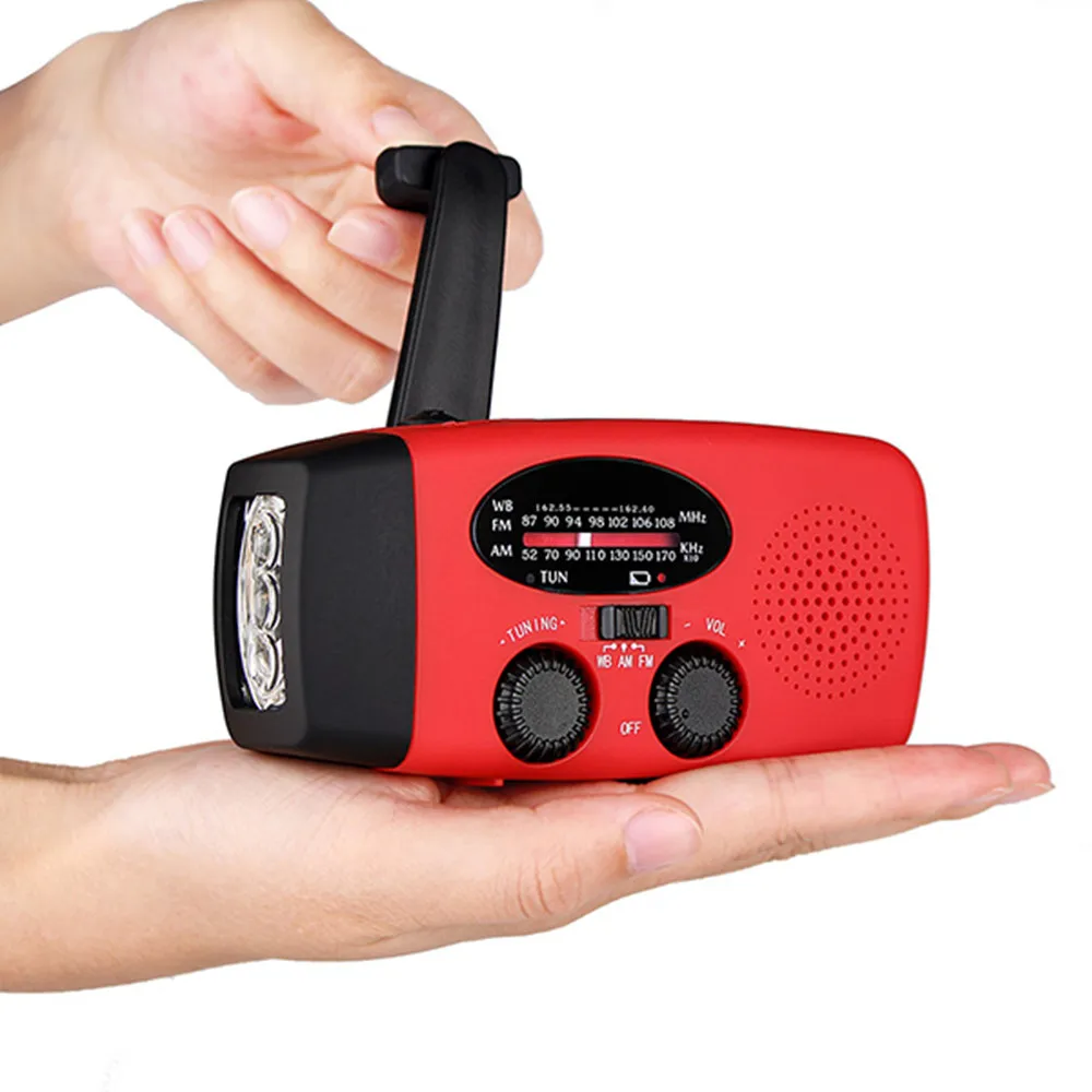 

3 In 1 Portable Solar Emergency Charger Hand Crank Generator FM/AM Radio With LED Flashlight