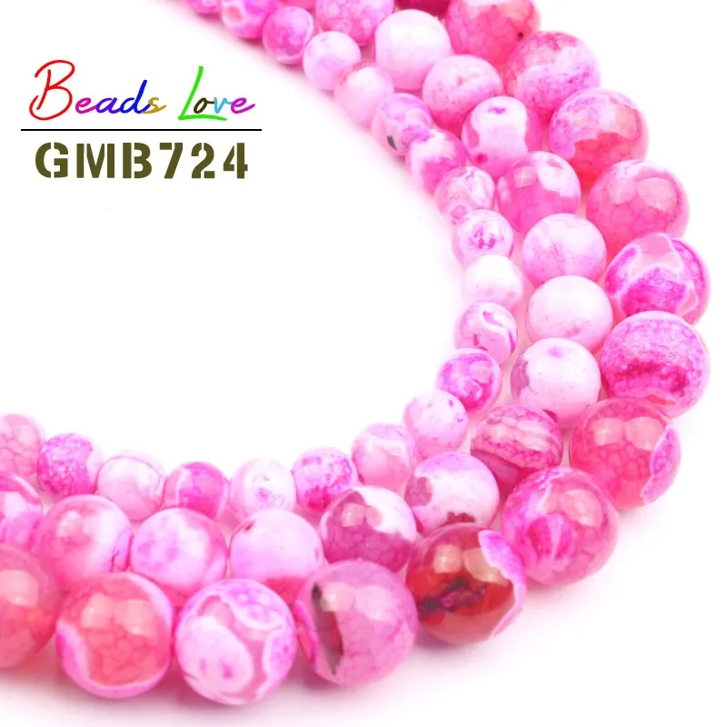 

Natural Rose Red Fire Dragon Veins Agates Stone Round Loose Beads for Jewelry Making Diy Bead Bracelet Necklace 6 8 10mm 15 Inch