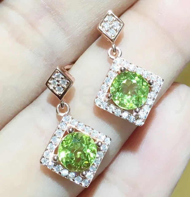 Natural Peridot Drop Earring Free Shipping Real 925 Natural Peridot Drop Earring Free Shipping Real 925 Sterling Silver Fine Jewelry 0 85ct