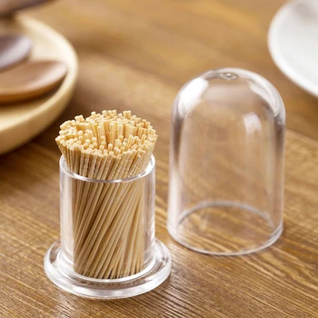 

Transparent Toothpick Holder with Cover Household Table Toothpick Storage Box Tavel Toothpick Container Cotton Swab Holder