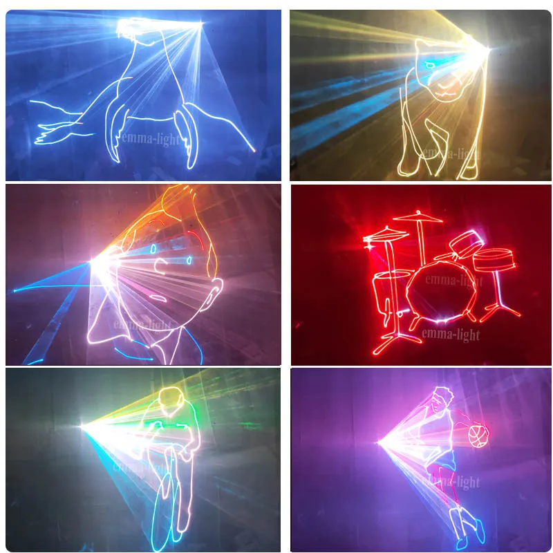 4 Вт 3D DMX512 эффекты красный зеленый желтый лазерный сканер RGB светильник Тор для