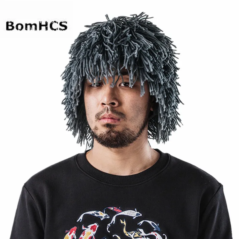 Праздничный подарок BomHCS забавная Шапка бини Crazy Man вязаная шапка ручной работы