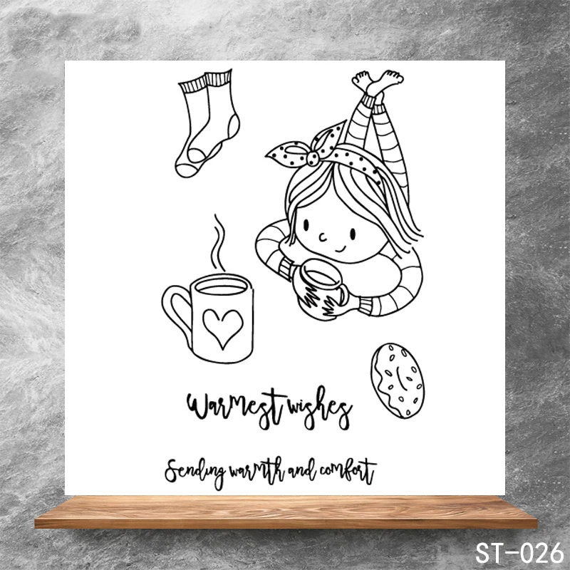 

Warm holiday Transparent Clear Stamps DIY Scrapbooking Album Card Making DIY Decoration Making Embossing Stencil