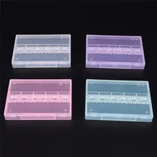 4 цвета Прозрачный шлифовальный сверло дисплей контейнер пустая шлифовка ногтей сверло коробка для хранения Органайзер