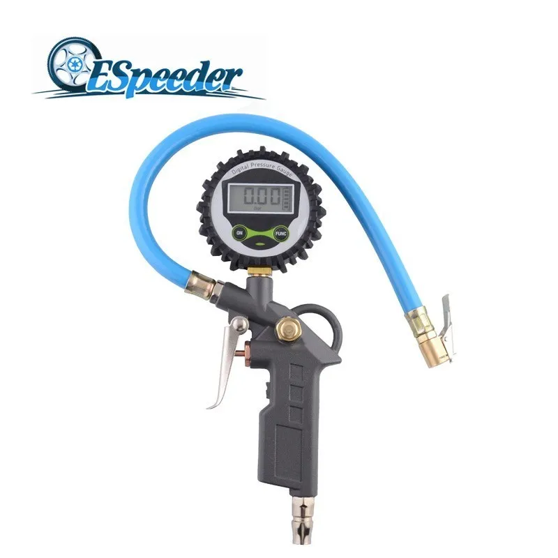

ESPEEDER 0-220psi Digital Tyre Pressure Gauge Meter Tester Manometer Air Tire Pressure Inflator Gauge LCD Dial Tyre Tire