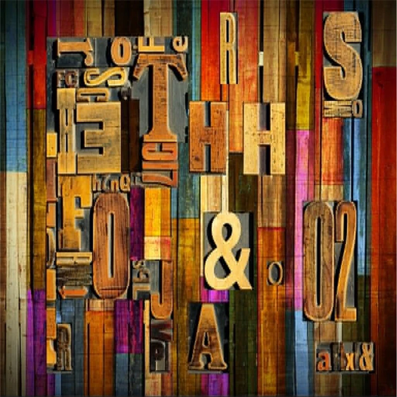 Custom photo background wallpaper living room TV retro 3d alphabet colored wood striped background papel de parede