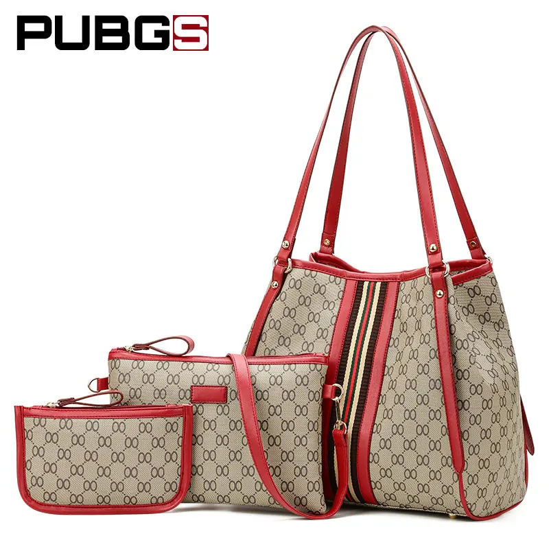

Women's Shoulder Bag Messenger bag 3-Piece Set High Capacity Composite Bag Fashion Trend Female Totes PUBGS 2018 New Arrival