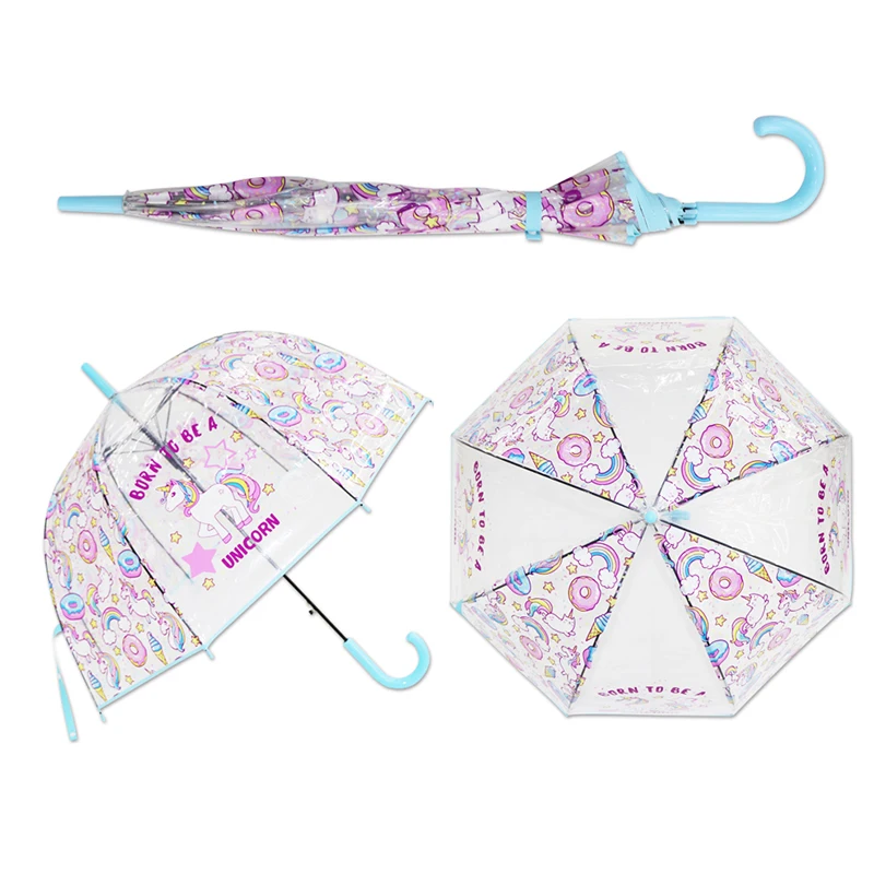 Alpaca Umbrella Kids Transparent Umbrellas Cartoon Unicorn Umbrella Children Rainbow Umbrellas Semi Automatic p