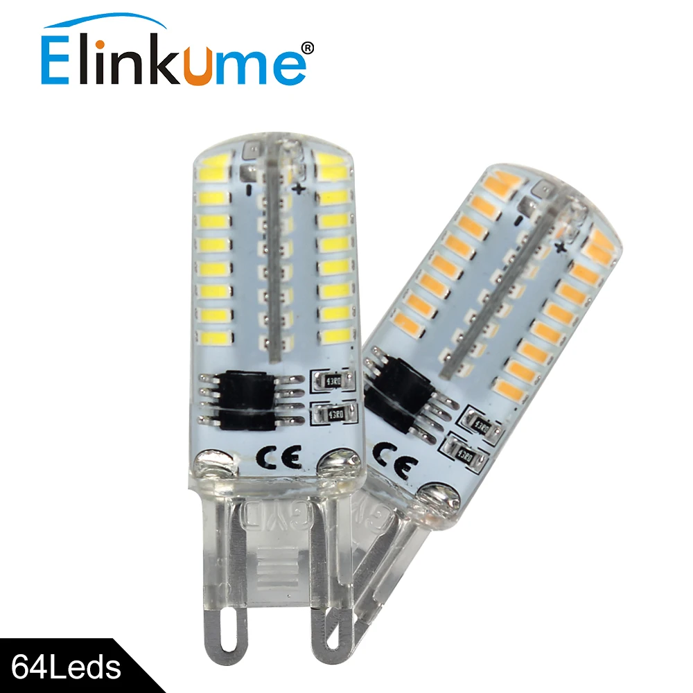 Elinkume G9 Светодиодная лампа 3 Вт 4 мини 58 64 104 шт. SMD3014 энергосберегающая ампула 110 В 220