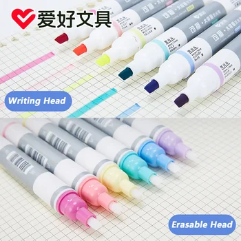 

6pcs Erasable Colorful Fluorescent Marker Pen Candy Colour Large Capacity Double-headed Notebook Pen School Supplies Stationery
