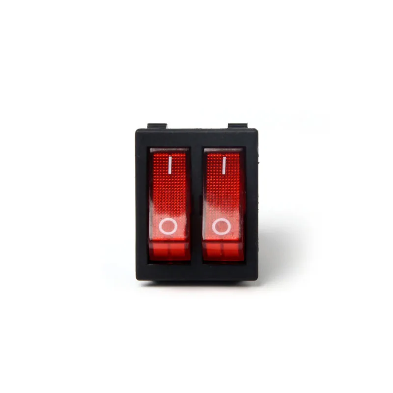 KCD2 двойной лодочный клавишный выключатель 6 Pin ВКЛ-ВЫКЛ с зелеными красными светильник 20A 125VAC KCD8-212N