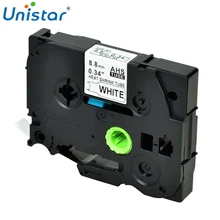Unistar HSe-221 Совместимость с Brother термоусадочная трубка 9 мм X 1,5 м белая желтая этикетка принтер HSE221 HSE621