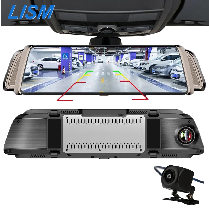 

LISM 10" 4G Mirror Car DVR HD 1080P WiFi Video Recorder Android 5.1 Car Camera GPS ADAS Registrar Dual Lens Rear View Dash Cam