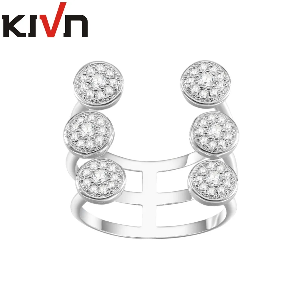 KIVN Fashion jewelry Pave CZ Cubic Zirconia Womens Girls Bridal Wedding Engagement Rings font b Christmas