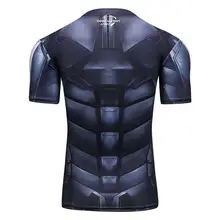 Бэтмен футболки Для мужчин топы хлопок и лайкра Фитнес Костюмы для мужчин с коротким рукавом Баскетбол Джерси бег тренажерный зал Спорт Йога костюм