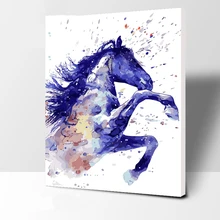 Картина фиолетовая картина с лошадьми по номерам Современная Настенная художественная ручная роспись цифровая картина маслом на холсте для украшения дома