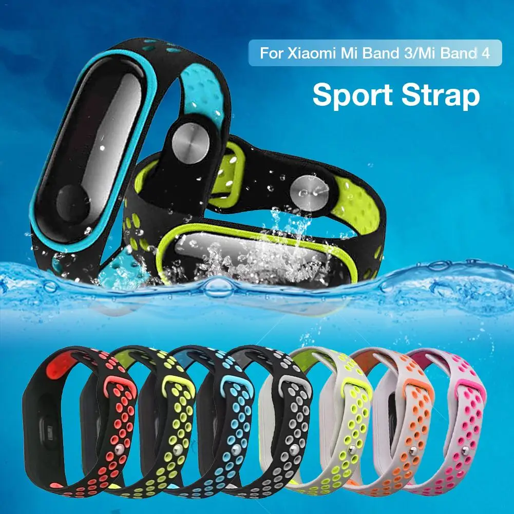 

2019 Newest 24.5cm TPU Silica Sport Strap Double-color Silicone Bnad Strap For Xiaomi Mi Band 3 4