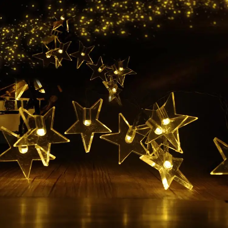 6 м 30 светодиодов Водонепроницаемая Солнечная лампа пятиконечная звезда форма свет шнура для вечерние рождественские украшения сада