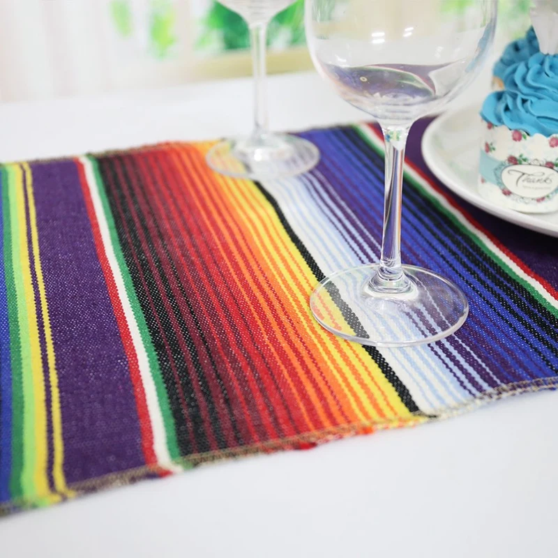 Упаковка из 6 14X84 дюймов Мексиканская Serape настольная дорожка для мексиканских