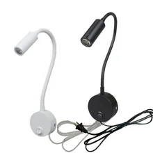 Крытый 3 Вт светодиодный настенный светильник гибкая труба картина прикроватный светильник Кнопка ВКЛ/ВЫКЛ+ штекер светильник ing комната для чтения