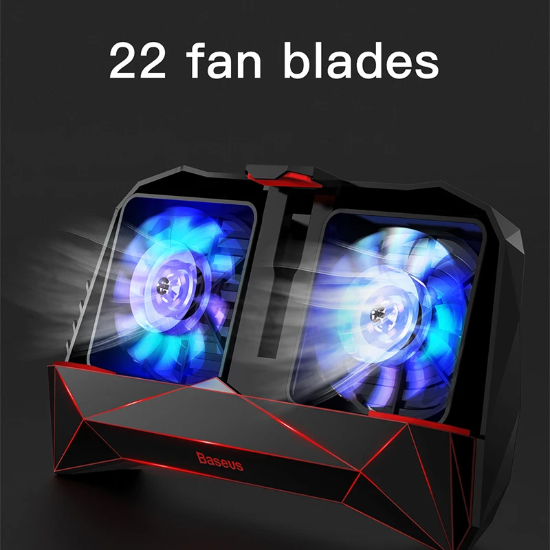 

BASEUS Universal Mobile Games Hand Handle Game Playing Cooling Phone Holder Bracket Dual Fans Heat Dissipate Noise-Reduction