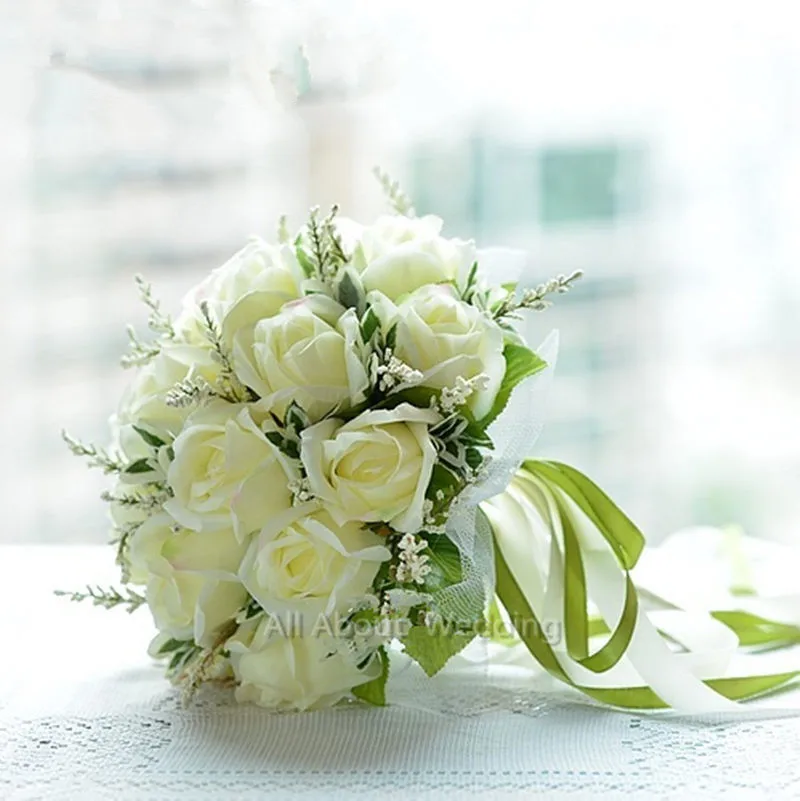 Buy Artificial Vintage Wedding Bouquets For Bride Silk Hand Holding Flowers