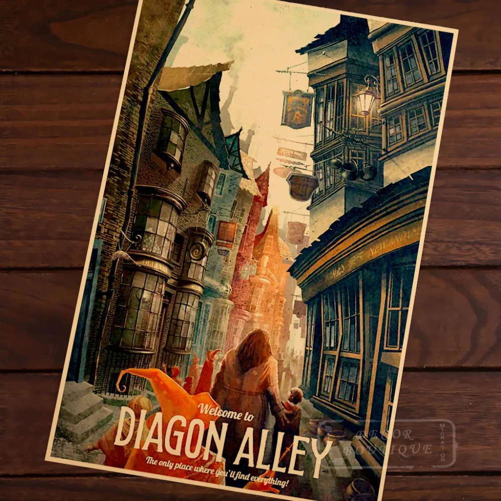 Винтажный постер для живописи Hogwarts Magic, винтажный постер из крафт холста, наклейки на стену, домашний бар, декор в подарок|wall sticker|wall sticker welcomedecorative poster | АлиЭкспресс - Ждёте письмо из Хогвартса?