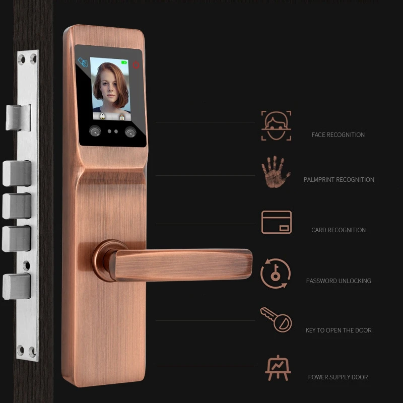 5 в 1 умный дверной замок с отпечатком пальца, умный замок для распознавания лица, безопасность домашнего офиса