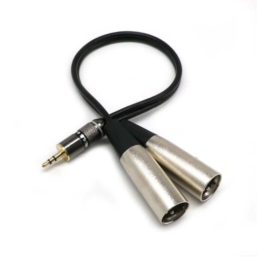3.5mm 1/8' Stereo Mini Plug Jack to Dual XLR Male Stereo Breakout Cable