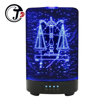 

100ML Air Ultrasonic Humidifiers Fogger Mist Maker with LED Colorful Light 3D Air Humidifier Aroma Essential Diffuser for Home