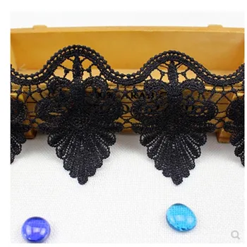

10 Yards 10cm Width High Quality Black Lace Sewing On Ribbon Guipure Venice Lace Trim Fabric Warp Knitting DIY Craft For Clothes