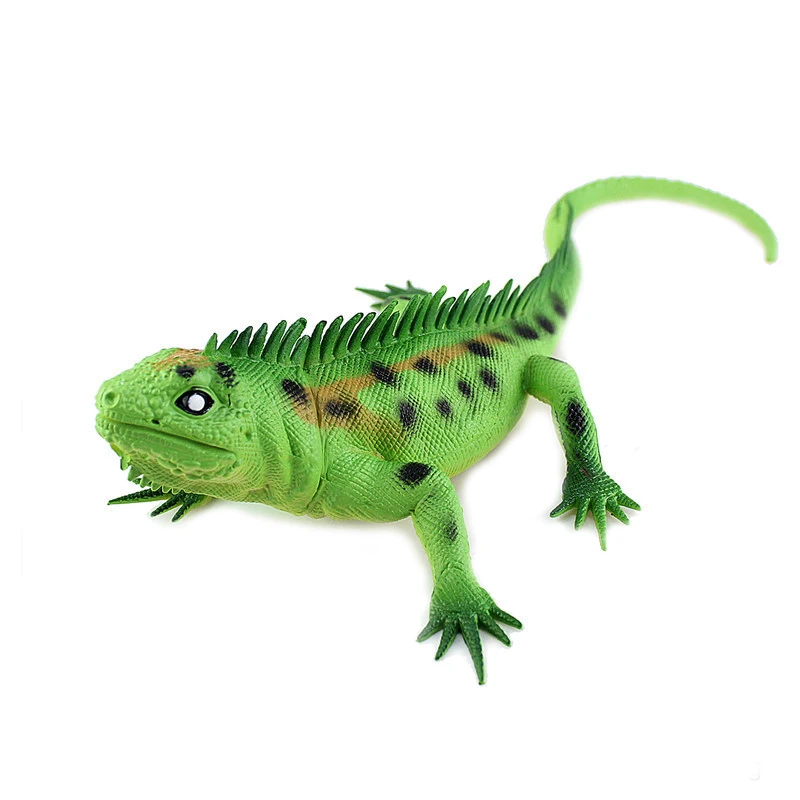 Яркие рептилий животных ПВХ Модель ящерицы фигура развивающая игрушка-зеленый