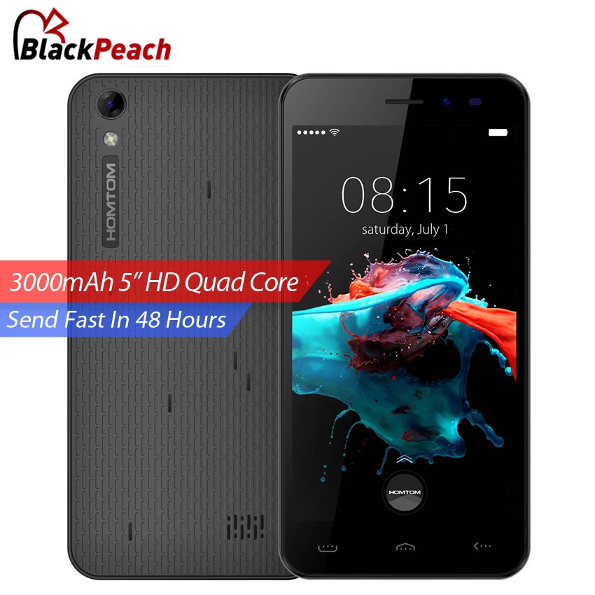 HOMTOM HT16 мобильный телефон 5 дюйма HD 1280x720 ips Mtk6580 4 ядра Android 6 0 1 GB Оперативная память 8