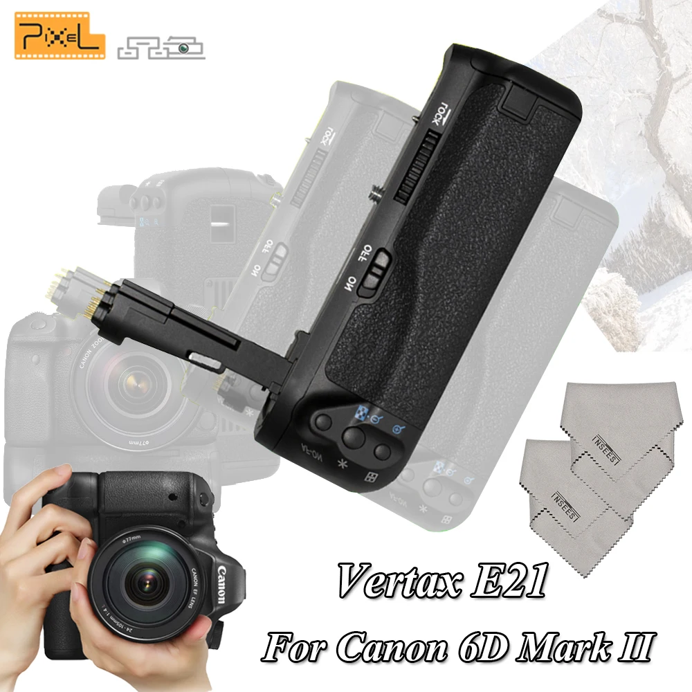 Pixel Profession Battery Grip Bge21 E21 Handle For Canon 6d Mark Ii