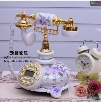 

The rose garden antique telephone European style retro telephone rose retro fashion wedding gift set