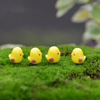 

ZOCDOU 1 Piece Yellow Chicken Mini Chick Small Pollo Statue Figurine Micro Crafts Ornament Miniatures DIY Home Garden Decor
